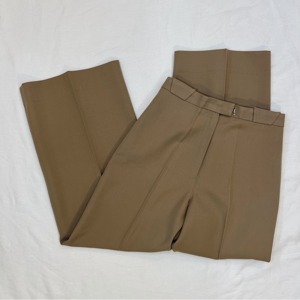 Vintage Brown High-Waist Tailored Trousers